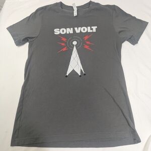 Son Volt Concert Merch Band Tshirt - Grey With Radio Tower Graphic Medium